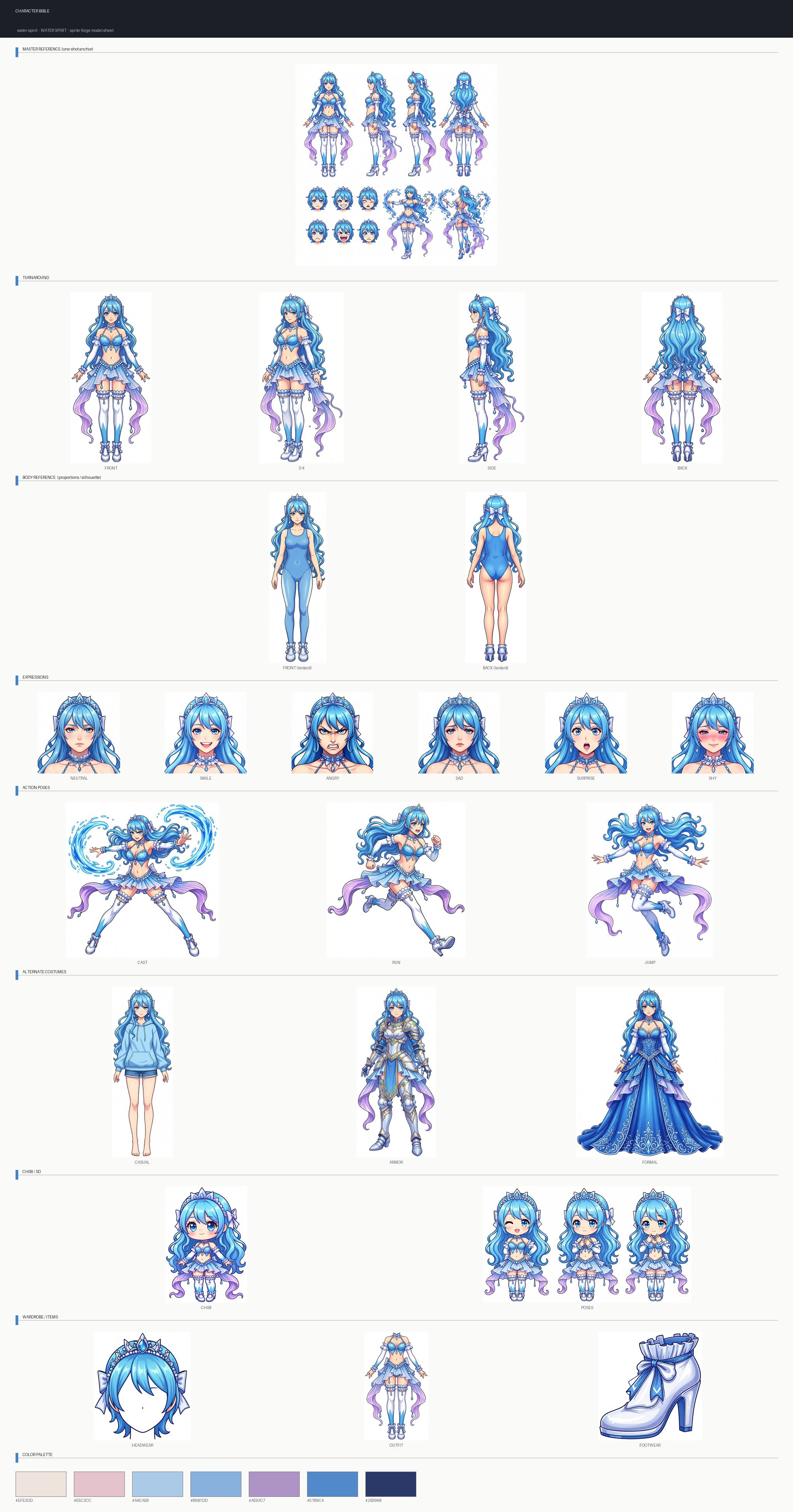 各カットを基準シートから描き直した設定資料
